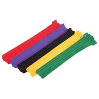 Eclipse Enterprise 8&quot; Long 15 Piece Hook and Loop Cable Ties - Assorted Colors