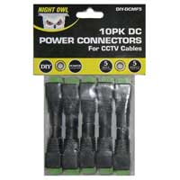 Night Owl DIY-DCMF5 DIY CCTV Power Connectors - 10 Pack (black)