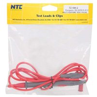 NTE Electronics Multiple Feature Test Probe with Right Angle Shrouded Banana Plug Red 1000v 10a