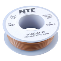 NTE Electronics Hook Up Wire Stranded Type - Brown