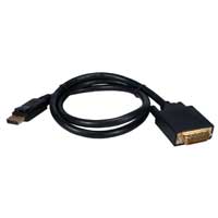 QVS DisplayPort Male to DVI-D Male Digital Video Cable with Latches  6 ft. - Black