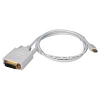 QVS Mini DisplayPort Male to DVI-D Male with Latches 6 ft. - White