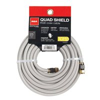 RCA Coax Male to Coax Male RG-6 Quad Shielded Cable 25 ft. - Gray