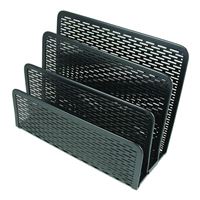 Artistic Metal Mesh 3-Section File Folder Stand - Black