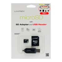 Unirex 16GB microSDHC Class 10/ UHS-1 Flash Memory Card with Adapter