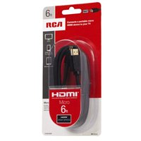 RCA Micro HDMI Male to HDMI Male Cable 6 ft. - Black