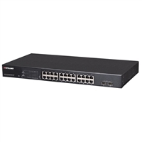 Intellinet 24-Port PoE+ Web-Managed Gigabit Ethernet Switch with 2 SFP Ports