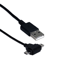 QVS Mini & Micro USB 2-in-1 Sync & 2.1A Charger Cable