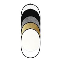 Savage 36&quot; x 48&quot; White Black Gold Translucent Silver 5 in 1 Reflector