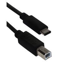 QVS USB 2.0 (Type-C) to USB 2.0 (Type-B) Data Cable 6.5 ft. - Black