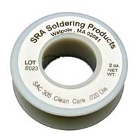 SRA Soldering Products Lead Free No-Clean Flux Core Silver Solder - 2 Ounce Spool