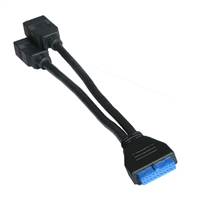 Kingwin 2 Port Internal USB 3.1 (Gen 1 Type-A) Female To 20 Pin Adapter Cable