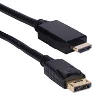 QVS DisplayPort Male to HDMI Male Digital A/V Cable 3 ft. - Black