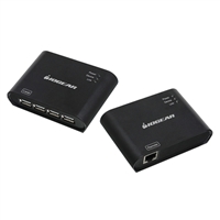 IOGear USB 2.0 (Type-A) Female to RJ-45 Female 4 port Converter - Black