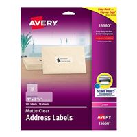 Avery 15660 Matte Clear Address Labels