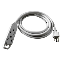 QVS 10 ft. 3-Outlet Power Extension Cord