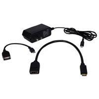 QVS AC Power & Cable Adapter Kit Compatible with Raspberry Pi Zero