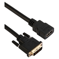 QVS DVI-D Male to HDMI Female 4K UltraHD Conversion Adapter Cable 1 ft. - Black