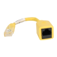 QVS CAT 5e Crossover Network Cable 6 in. - Yellow