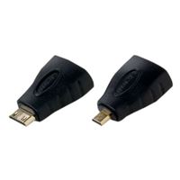 QVS Mini & Micro-HDMI Male to HDMI Female UltraHD 4K Adaptor Kit - Black