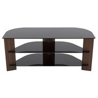 AVF TV Stand for TVs up to 55 inch. Walnut and Black Glass