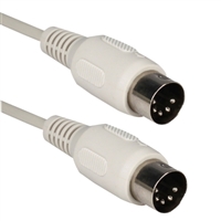 QVS Din 5-Pin Male to Din 5-Pin Male Audio Cable 6 ft. - Beige