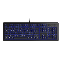 SteelSeries Apex 100 Gaming Keyboard - Tactile & Silent - Blue LED Backlit - Splash Resistant - Media Controls