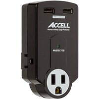 Accell Home or Away Power Station - 3 Outlet Travel Surge Protector - Black