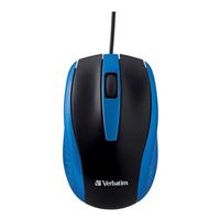 Verbatim Corded Notebook Optical Mouse - Blue