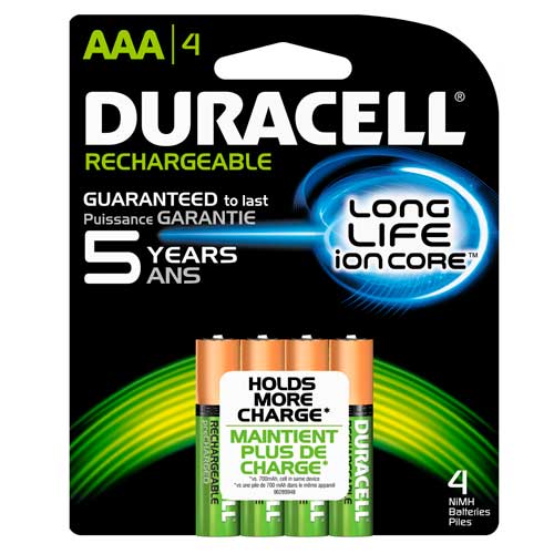 Duracell 4-Pack AAA Rechargeable Batteries 850mAH - Micro Center