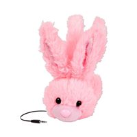 Emerge ReTrak Retractable Animalz Tangle-Free, Volume Limiting (85 dB) Over Ear Headphones for Kids, Pink Bunny (ETAUDFBNY)