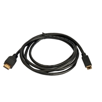 Inland Mini-HDMI Male to HDMI Male to  Cable w/ Ethernet 6 ft. - Black
