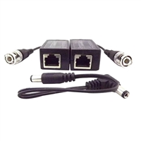  Winbook BNC Male to RJ45 Female Video Balun with Power Pigtails for CCTV Security Systems