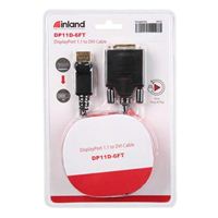 Inland DisplayPort Male to DVI-D Male Connector Cable 6 ft. - Black