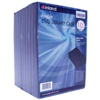 Inland 14mm DVD Double Library Case - 10 Pack