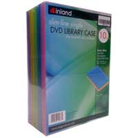 Inland 7mm Slim Multicolor Dvd Case 10 Pack Micro Center