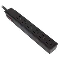 Inland SurgeGuard Basic 6 Outlet 201 Joules w/ 2 ft. Cord - Black