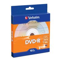 Verbatim DVD-R 16x 4.7 GB/120 Minute Disc 10-Pack Cake Box