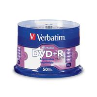 Verbatim Life Series DVD+R 16x 4.7 GB/120 Minute Inkjet Printable Disc 50-Pack Spindle