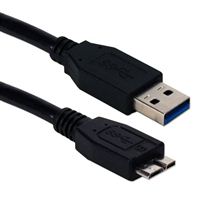 QVS USB 3.1 (Gen 1 Type-A) Male to Micro-USB (Type-B) Male Cable 3 ft. - Black