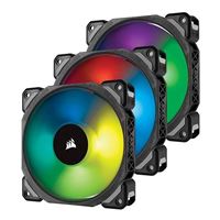 Corsair ML120 Pro RGB Magnetic Bearing 120mm Case Fan with Lighting Node Pro - Triple Pack