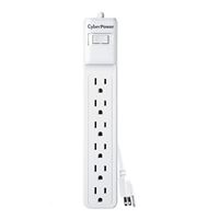 CyberPower Systems 6 Outlet Surge Protector 500 Joules w/ 2 ft. Cord 2 Pack - White