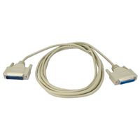 QVS DB-25 RS-232 Male to DB-25 RS-232 Female Extension Cable 6 ft. - Beige