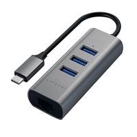 Satechi Type-C 2-in-1 USB 3.0 Aluminum 3 Port Hub and Ethernet Port