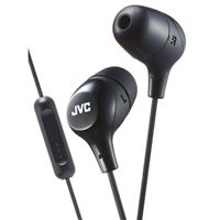 JVC Marshmallow Wired Earbuds with Mic and Remote - Black