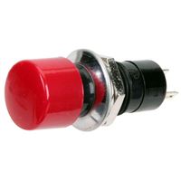 NTE Electronics Pushbutton Screw SPST Switch - Red