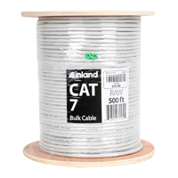 Inland 500 Ft. CAT 7 Bulk Ethernet Cable - Gray