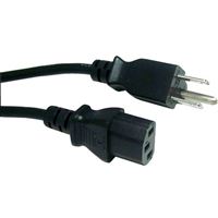 Micro Connectors NEMA 5-15P Male to IEC-60320-C13 Female Computer Power Cord 15 ft. - Black