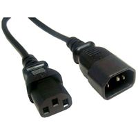 Micro Connectors IEC-60320-C14 Male to IEC-60320-C13 Female Computer Power Cord 6 ft. - Black