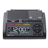Midland WR400 Deluxe Weather Alert Radio w/ AM-FM Clock Radio Dual Alarm - Gray